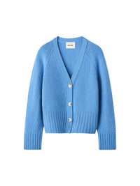 Cardigan col V en cachemire - Bleu