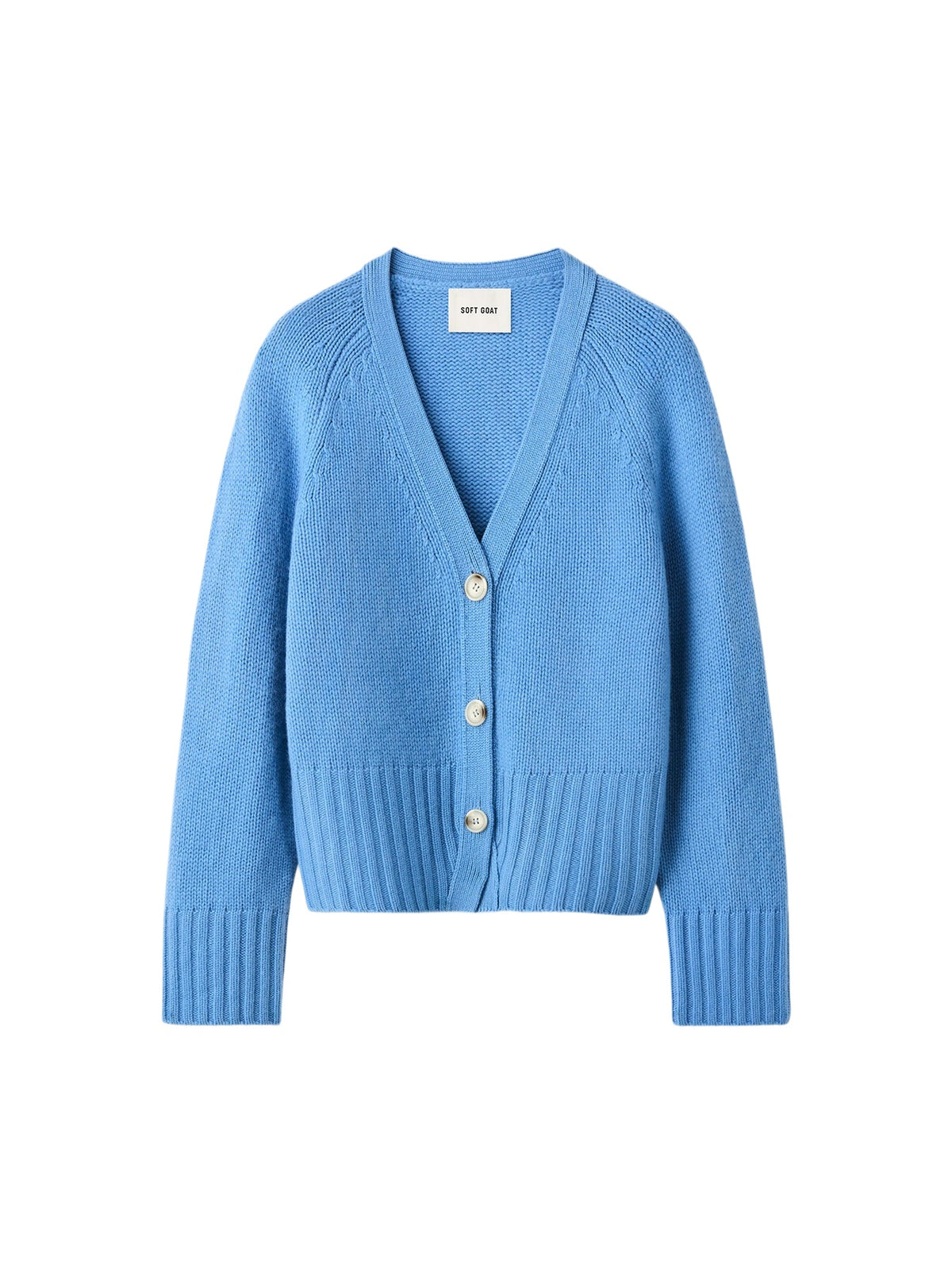 Cardigan col V en cachemire - Bleu