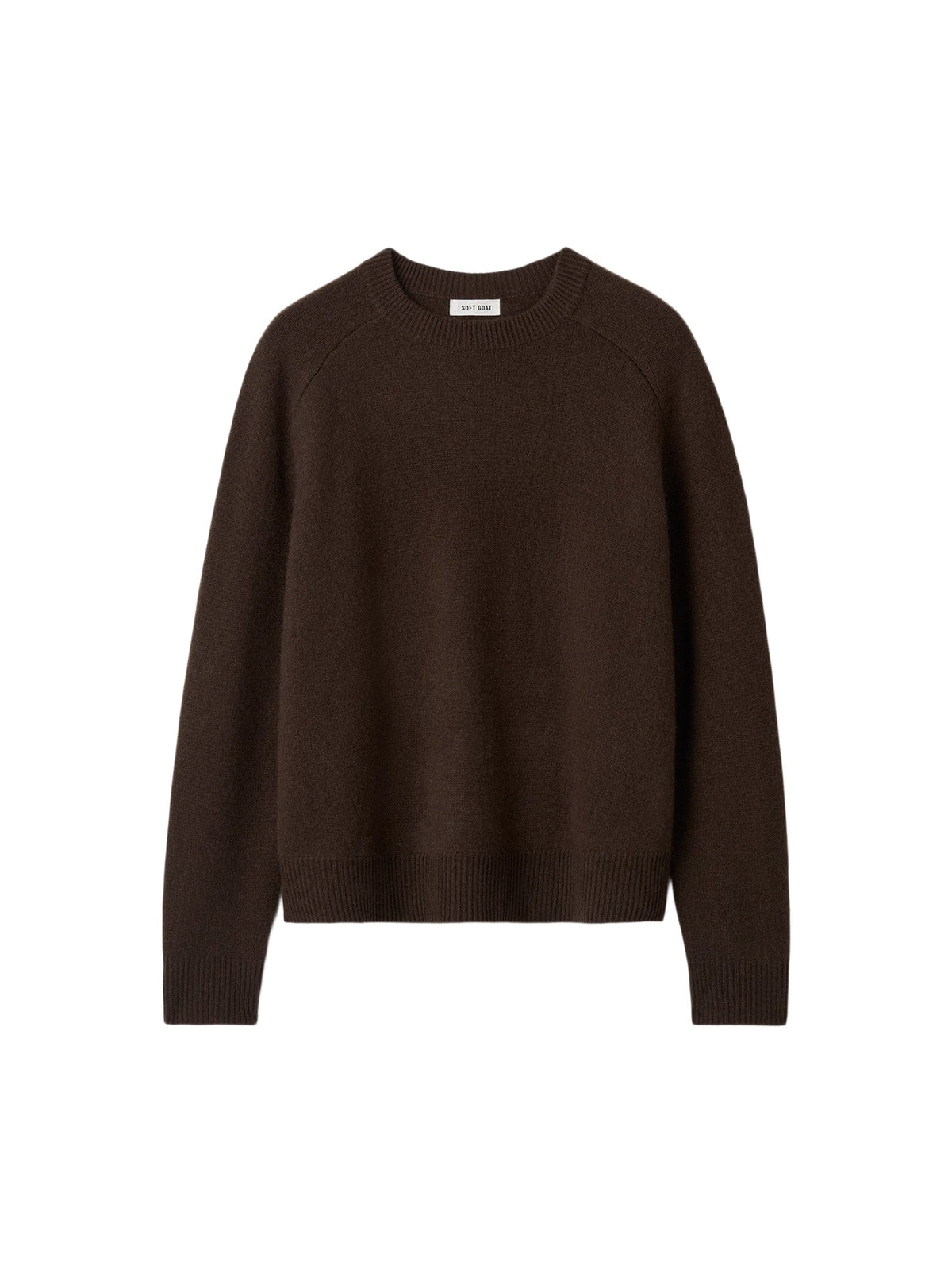Boyfriend-style round-neck cashmere jumper - Brown