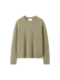 Boyfriend-style round-neck cashmere jumper - Green