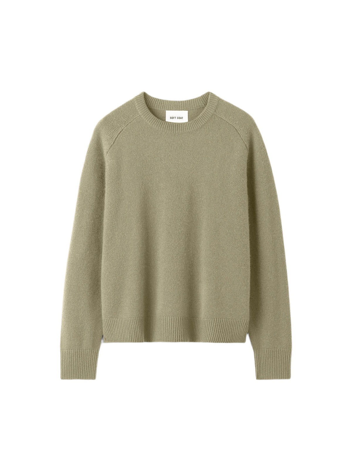 Boyfriend-style round-neck cashmere jumper - Green