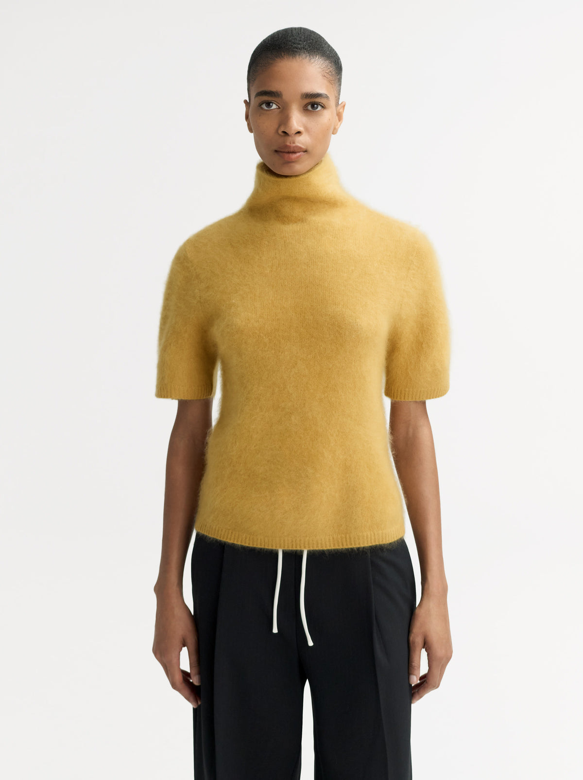 Brushed Short Sleeve Turtleneck