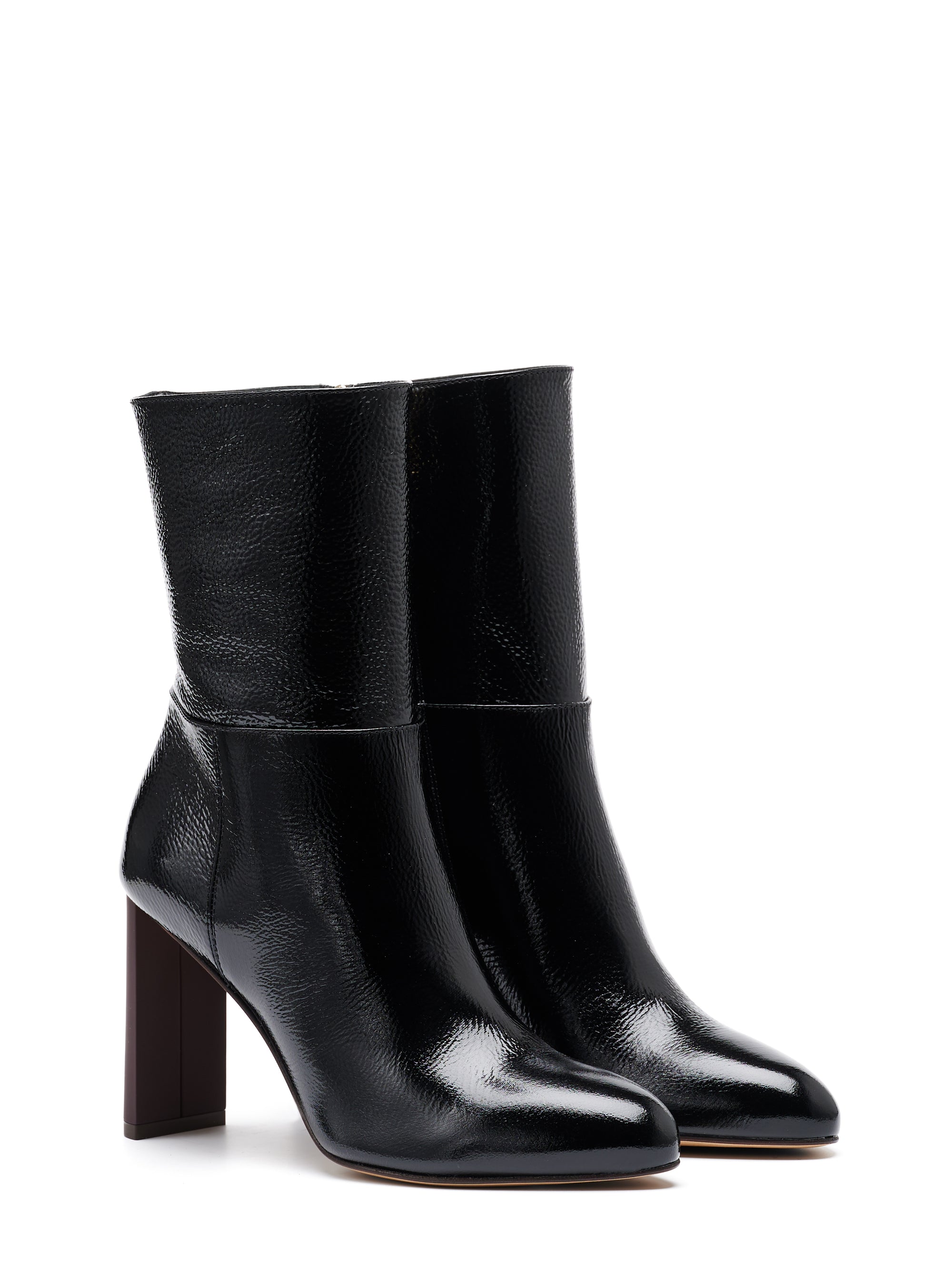 18qty NEW / Bottines Chérie Caviar 90 en cuir verni grainé - Black
