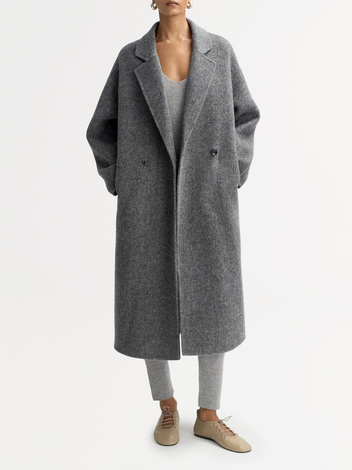 Wool herringbone coat - Grey