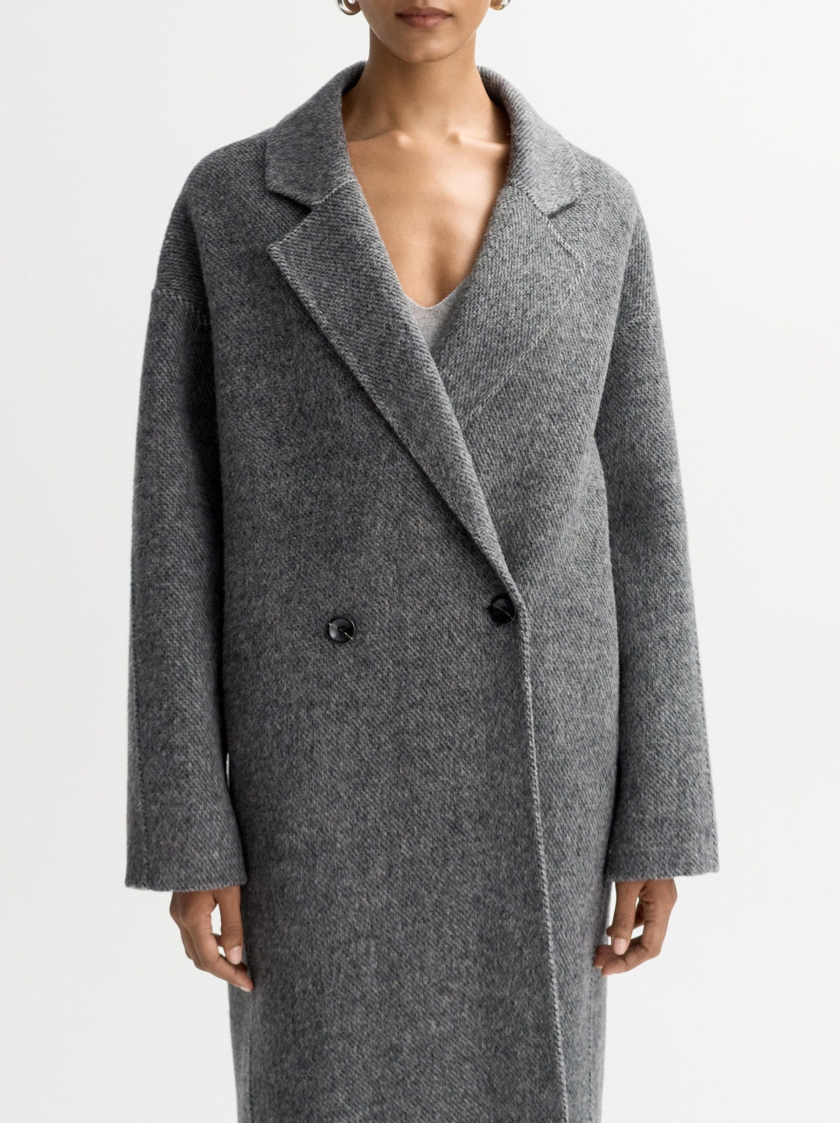 Wool herringbone coat - Grey