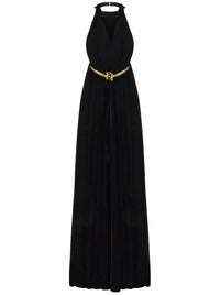 Robe longue cintrée en velours - Nero