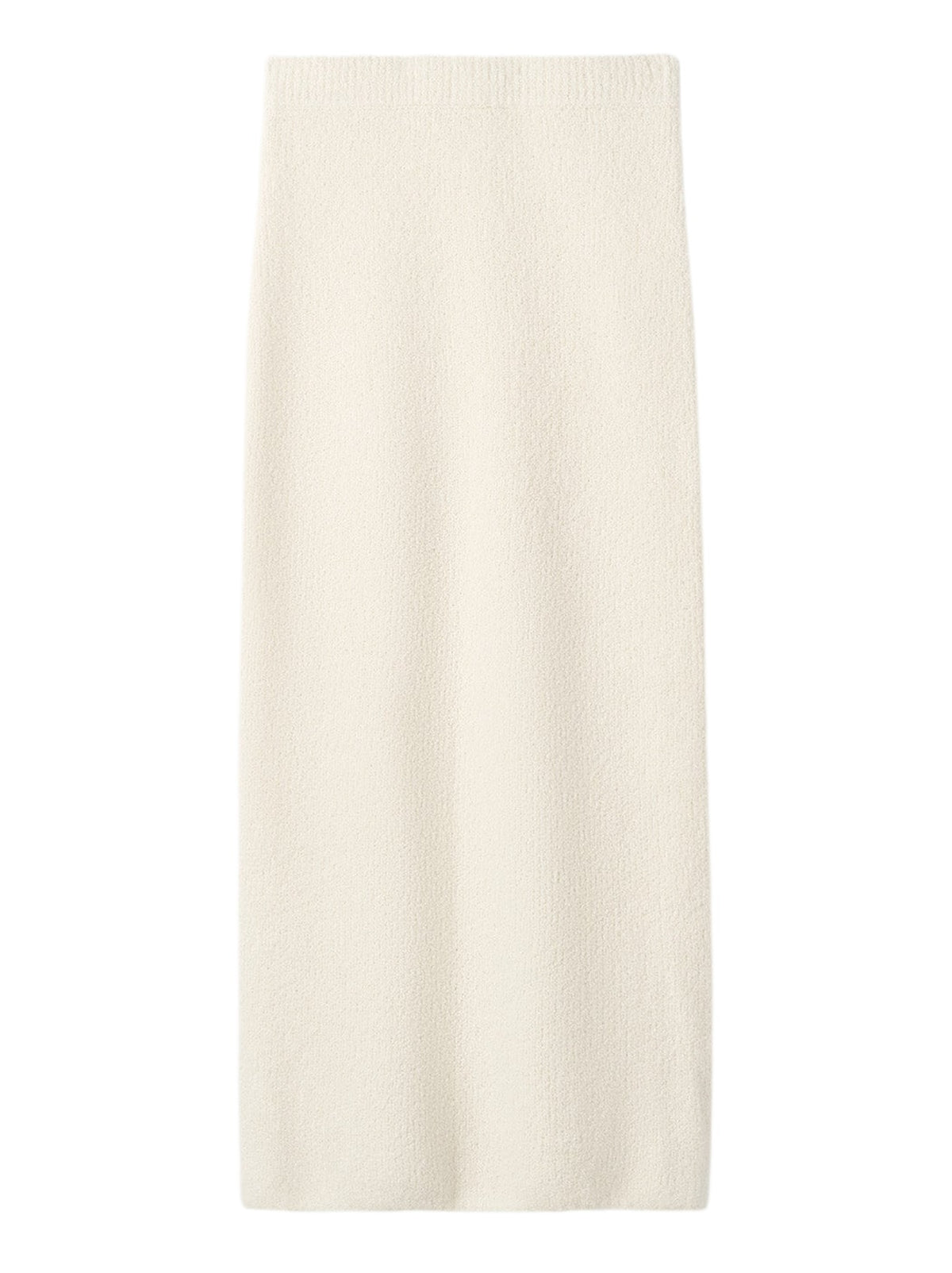 Curly cashmere skirt - White