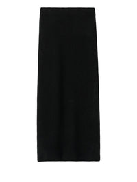 Curly cashmere skirt - Black