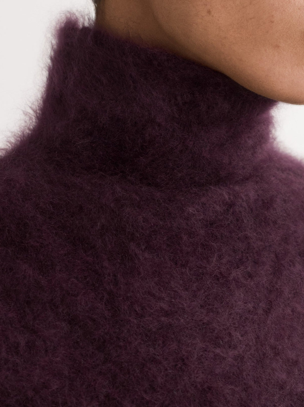 Brushed cashmere roll-neck vest top - Purple