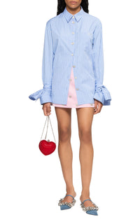 Striped shirt with rhinestone embellishments - Blue