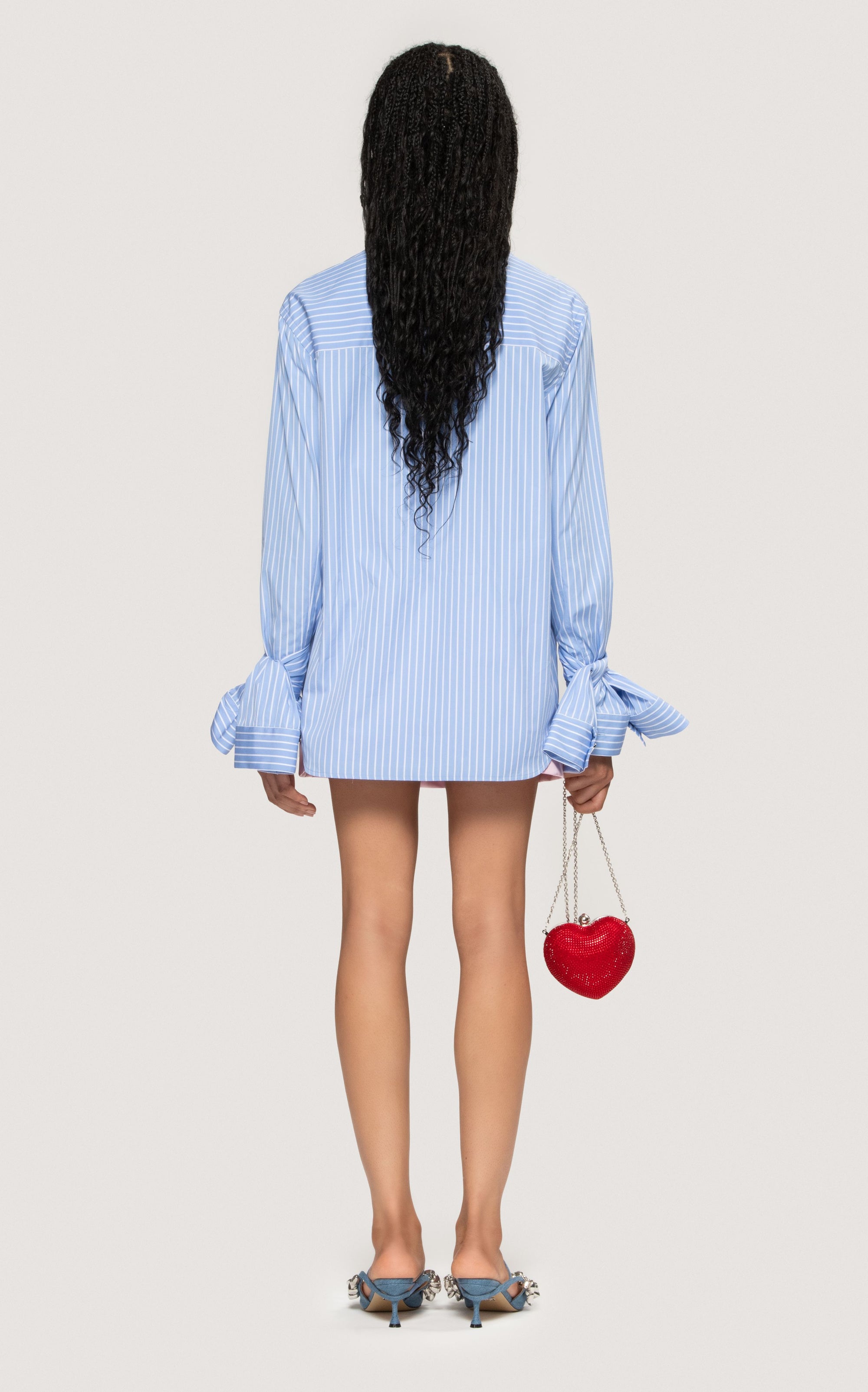 Striped shirt with rhinestone embellishments - Blue