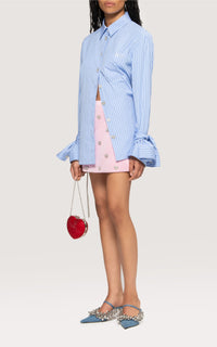 Striped shirt with rhinestone embellishments - Blue