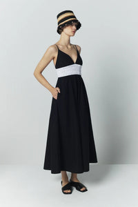 Robe d'été Lorena en popeline - Black