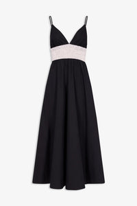 Robe d'été Lorena en popeline - Black