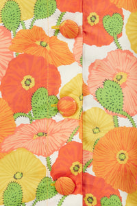 Robe courte Camille en satin imprimé à fleurs - Multicolore