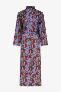 Robe caftan Audrey imprimée Grenades - Blue & Red