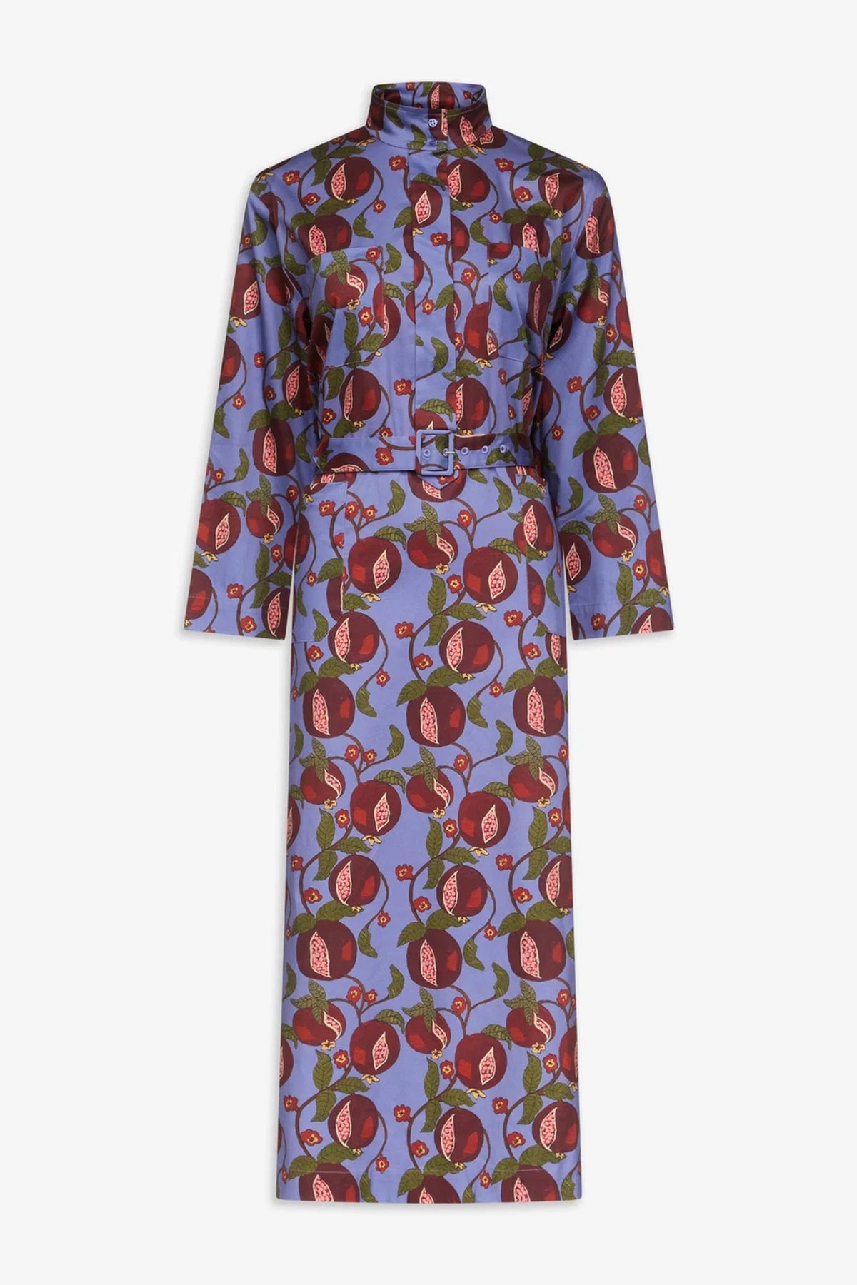 Robe caftan Audrey imprimée Grenades - Blue & Red