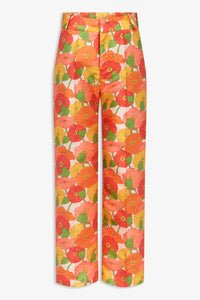 Pantalon Yoshitomo en satin imprimé à fleurs - Multicolore
