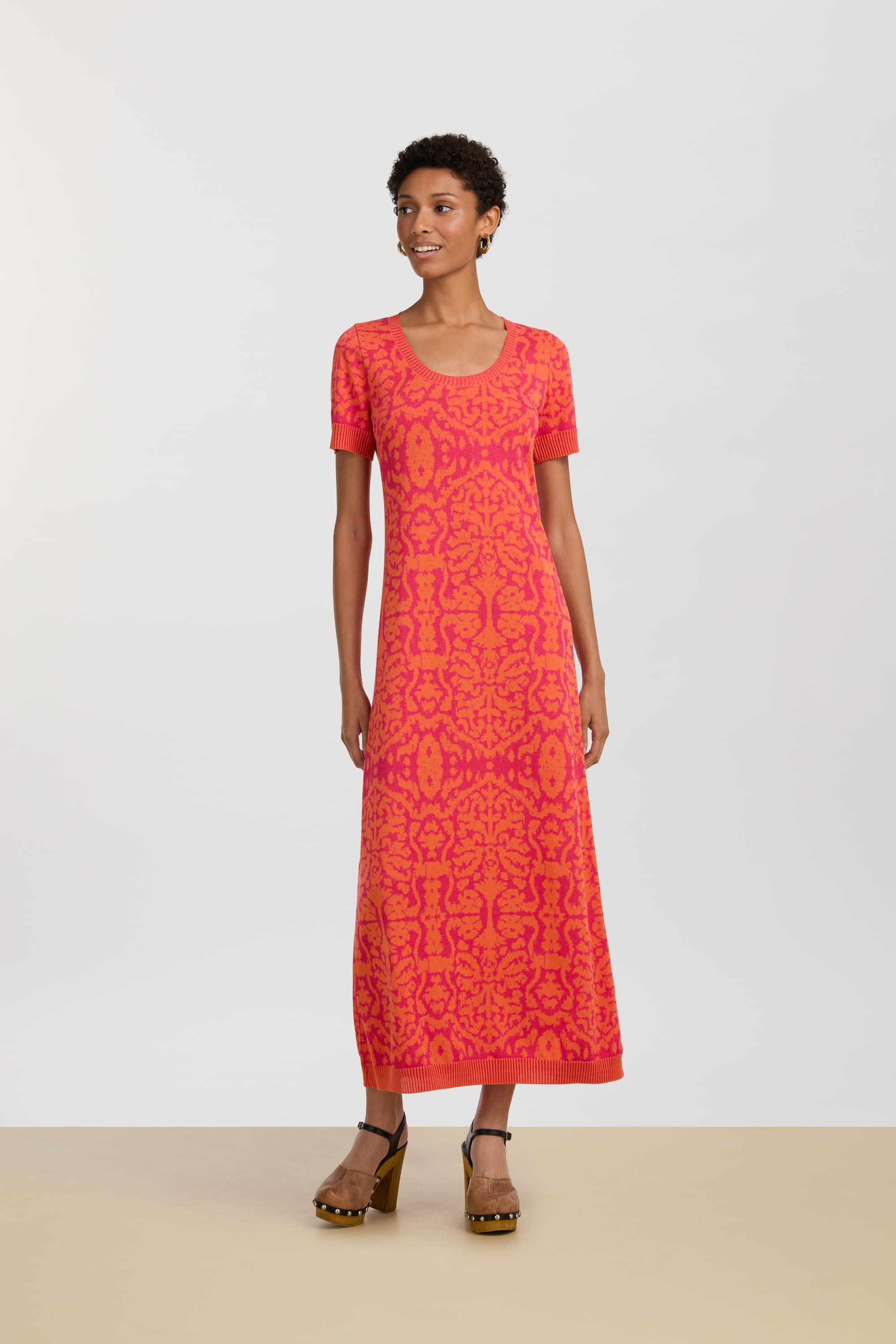 RECO PRIX : 291 // Amla Dress Damask Design Orange