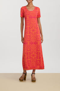 Amla long cotton dress – Orange