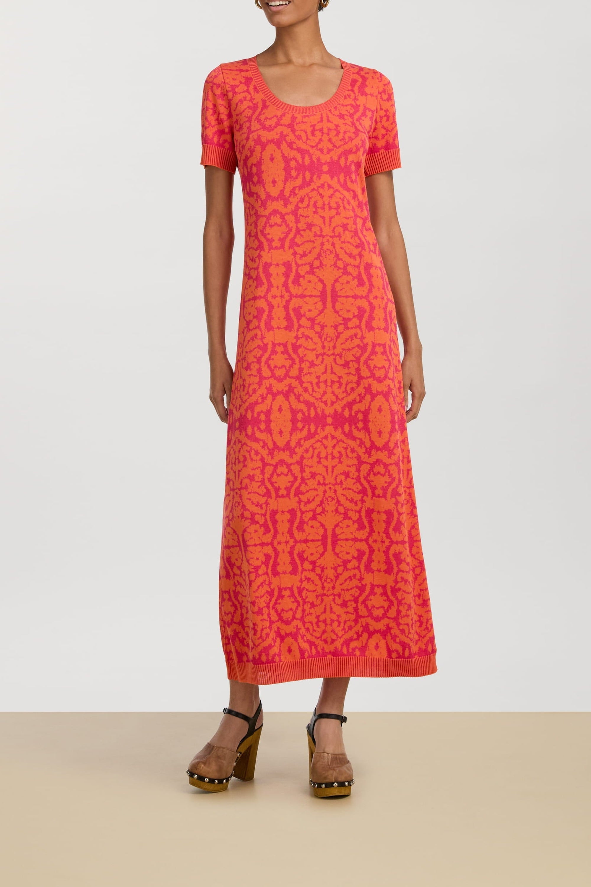 Amla long cotton dress – Orange