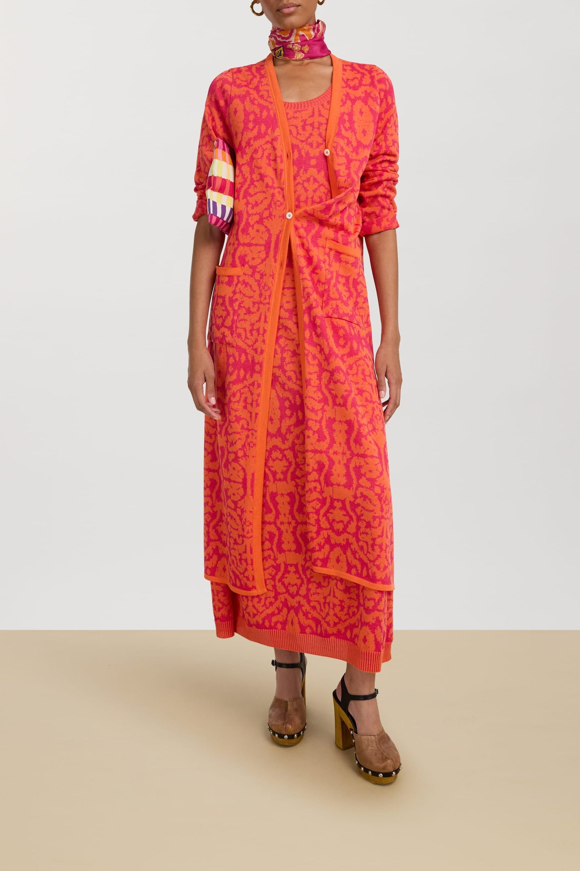 Amla long cotton dress – Orange