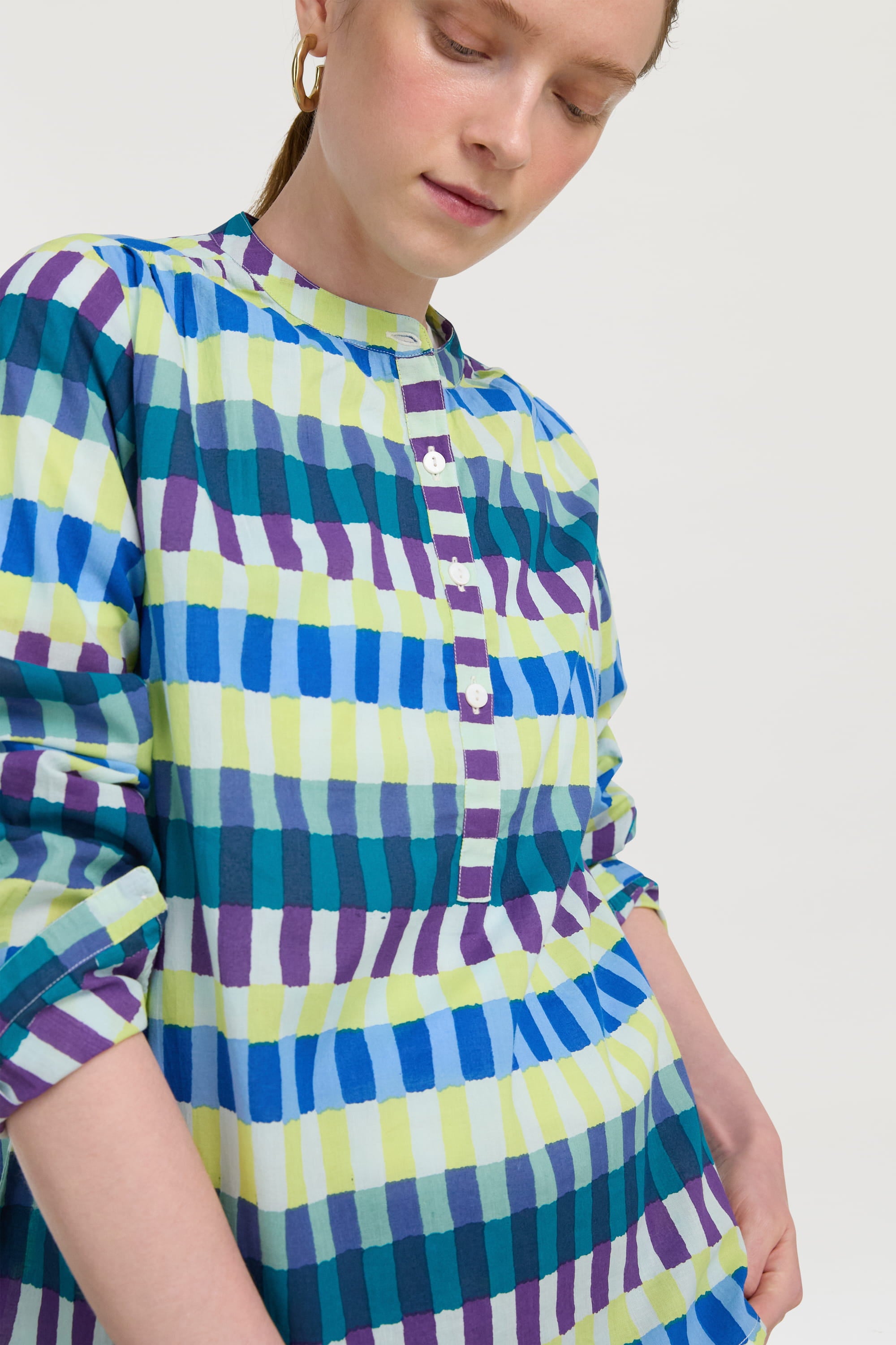 RECO PRIX : 126 // Batumi Shirt Kusama Checkdark Teal