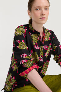 RECO PRIX : 126 // Batumi Shirt Cambric Suiko Flower Black