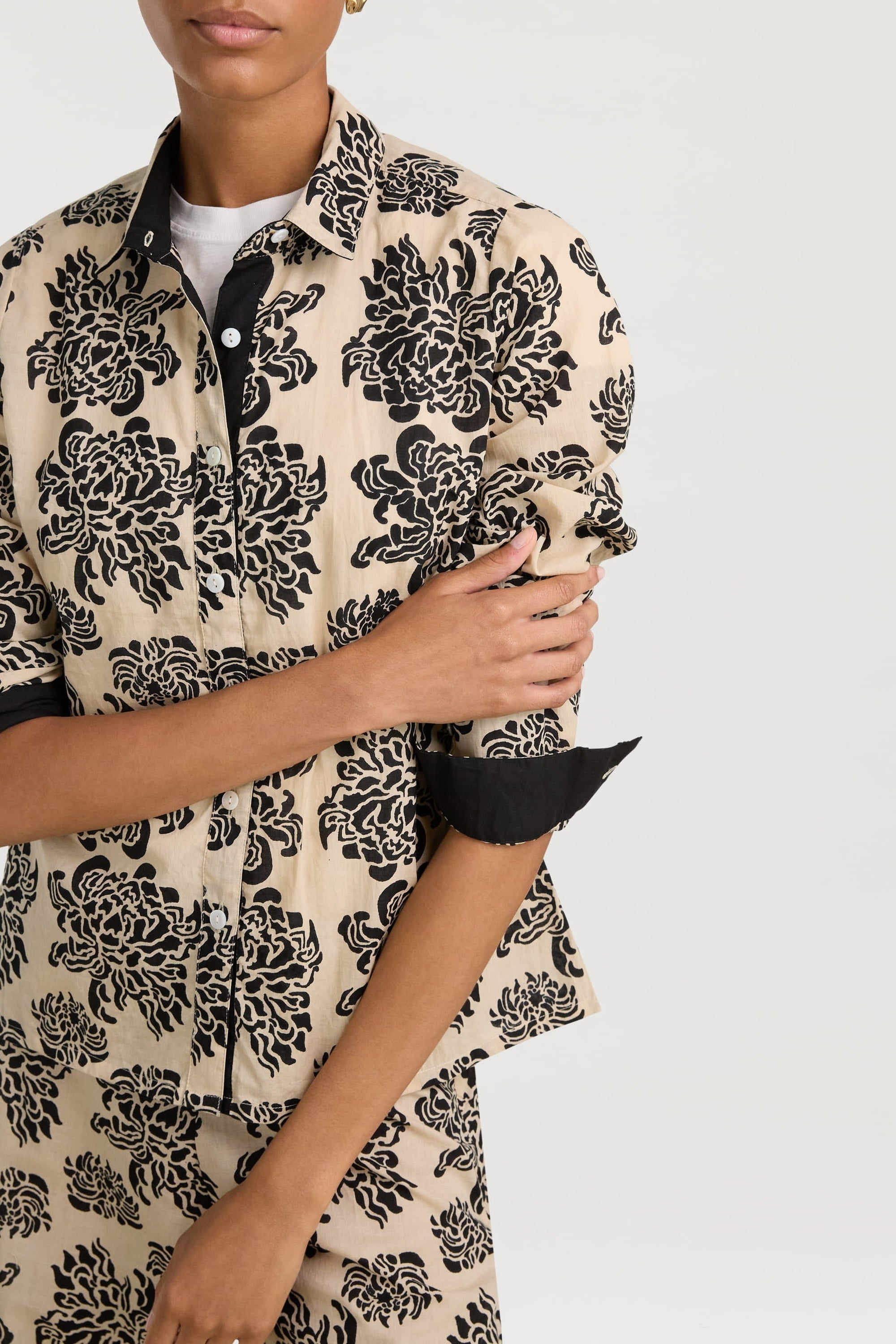Bella long-sleeved cotton shirt - Neutral