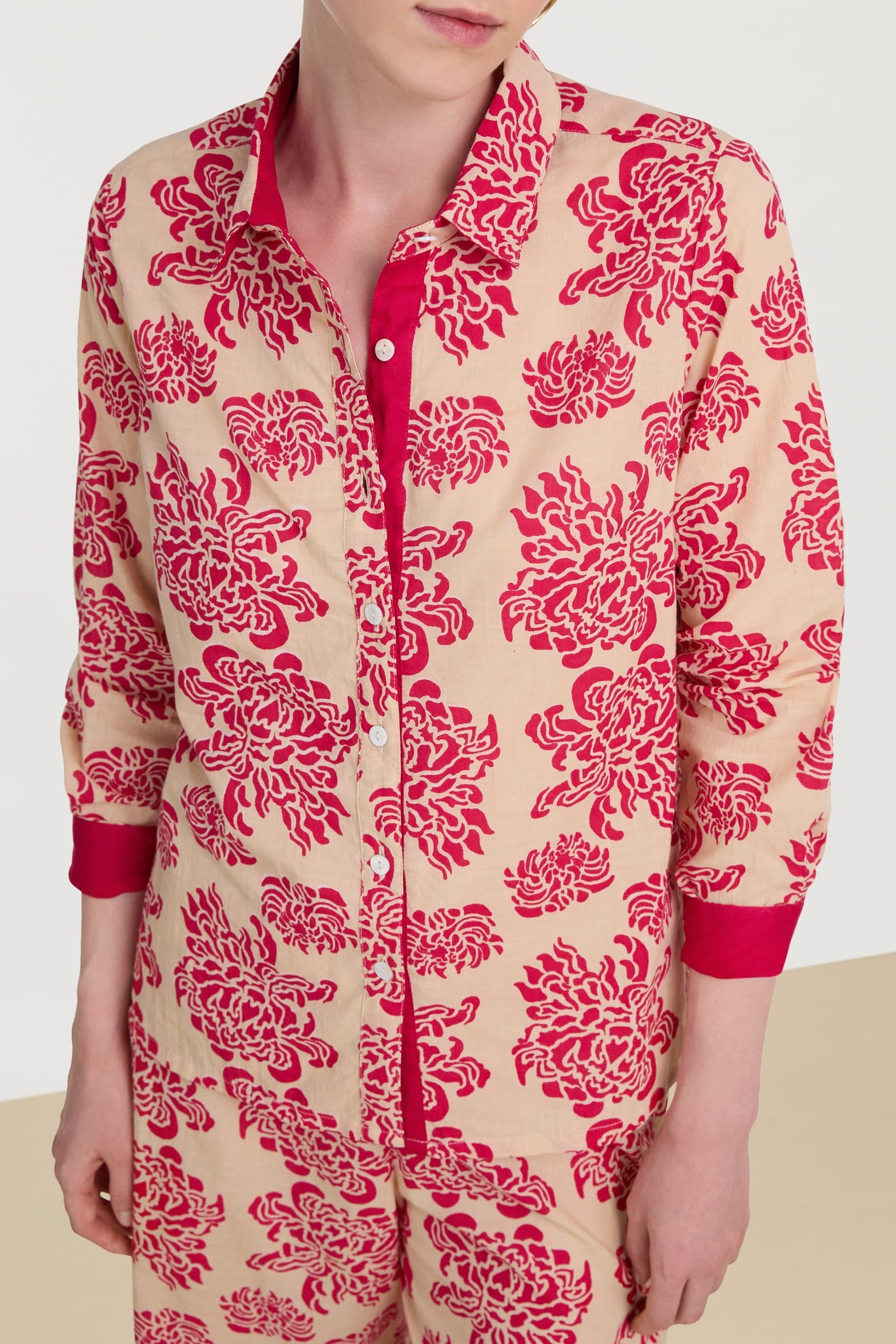 Bella long-sleeved cotton shirt - Neutral