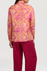 Bella long-sleeved silk shirt - Neutral