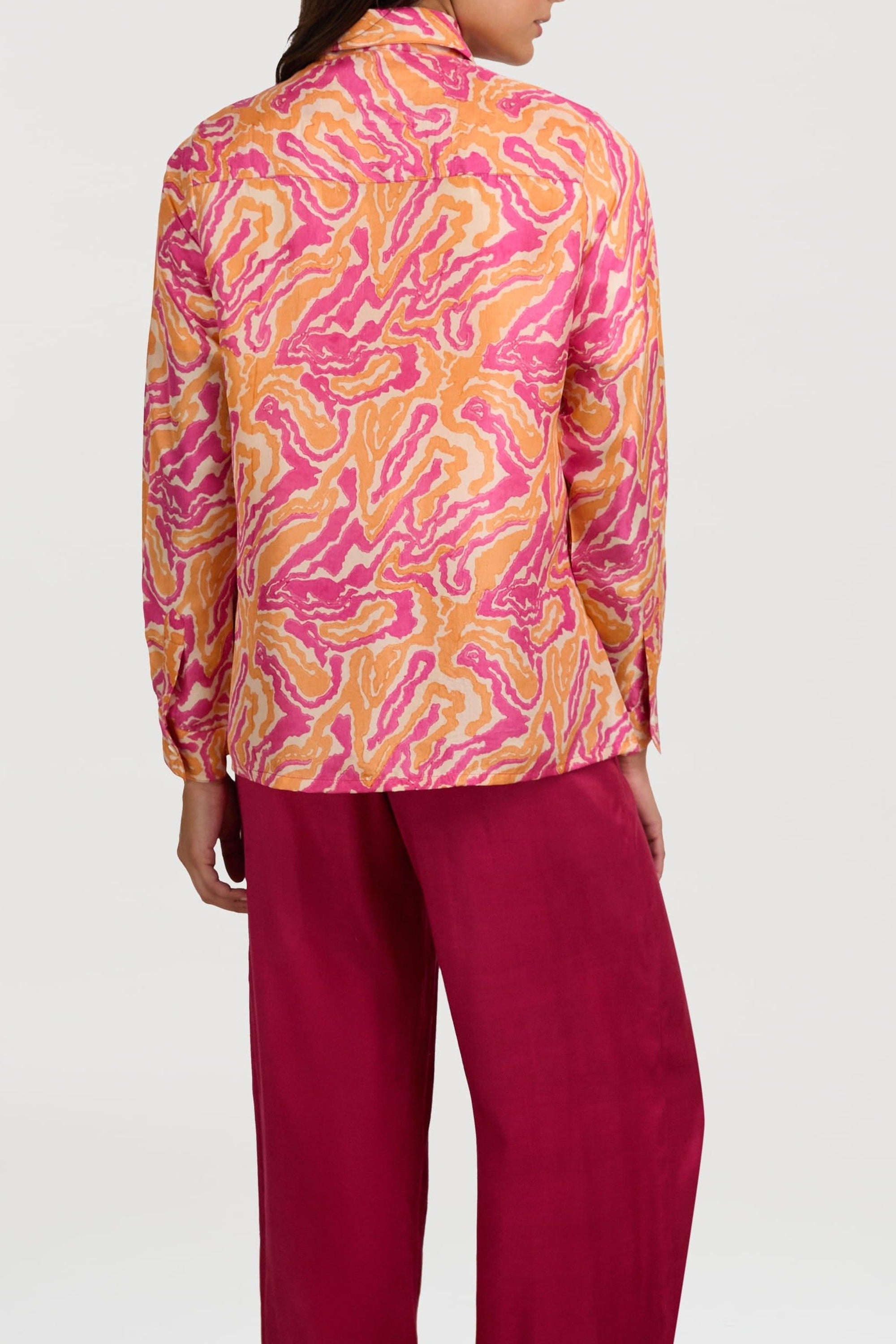 Bella long-sleeved silk shirt - Neutral