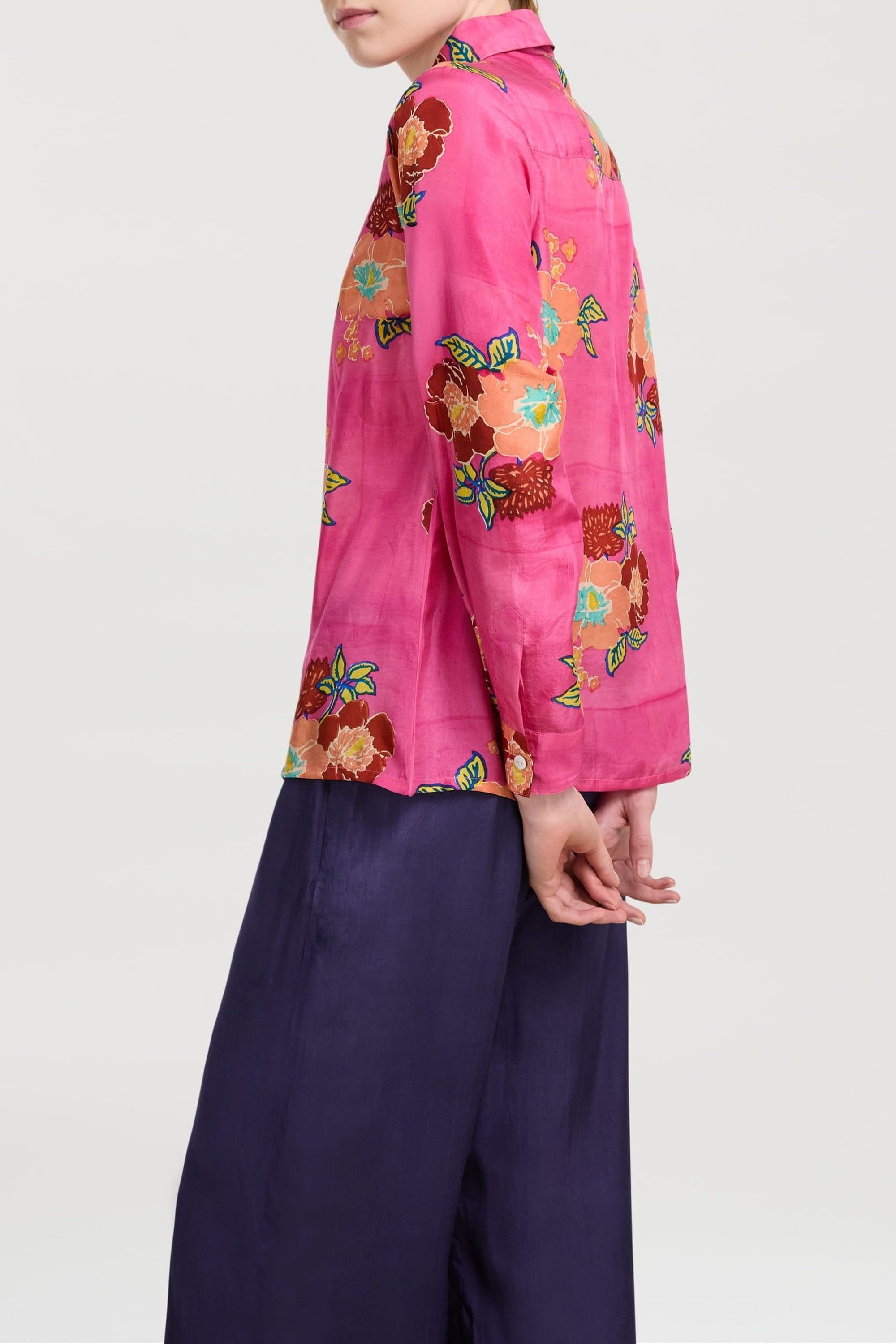 Bella long-sleeved silk shirt - Neutral