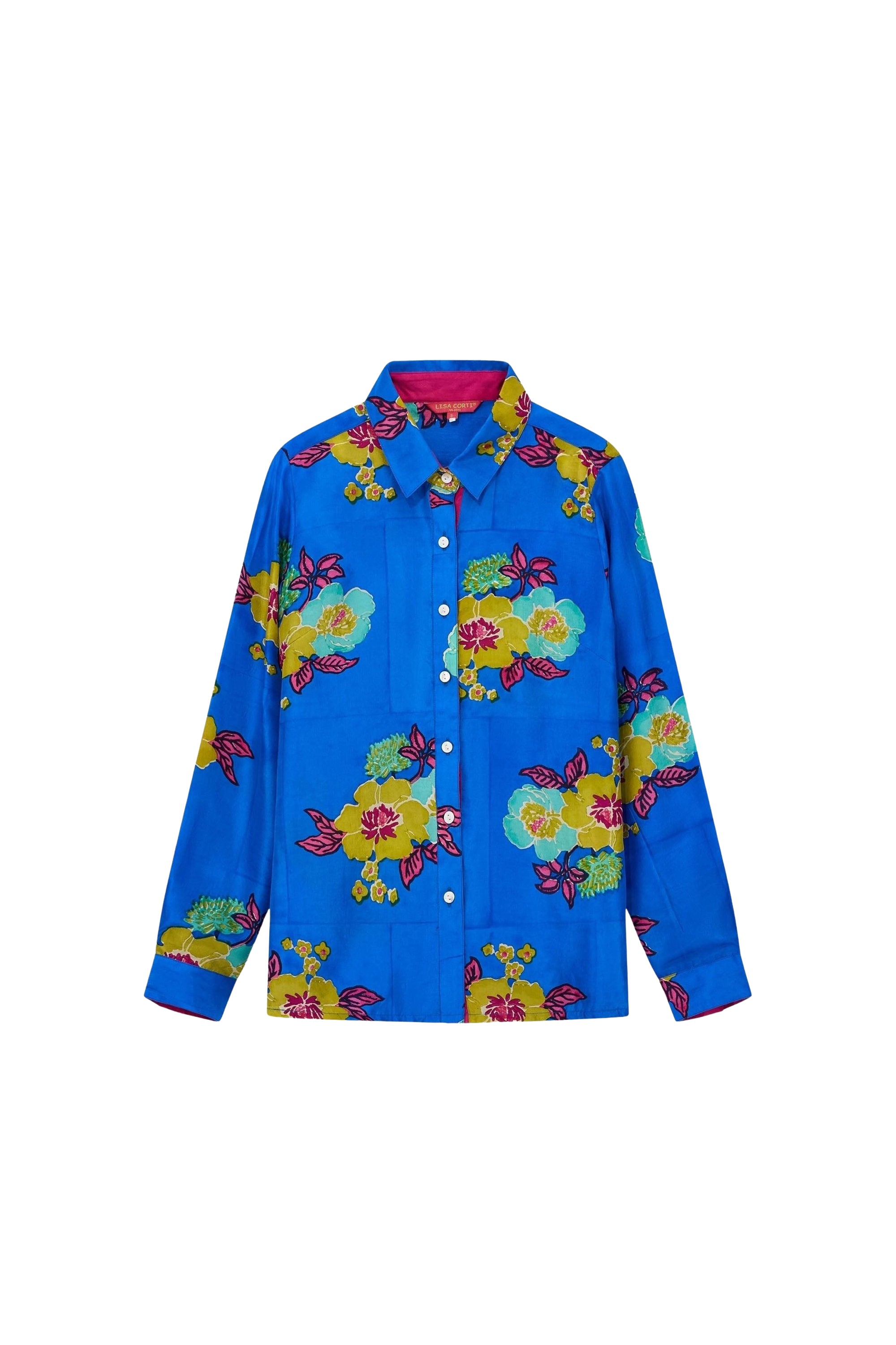 Bella long-sleeved silk shirt - Blue