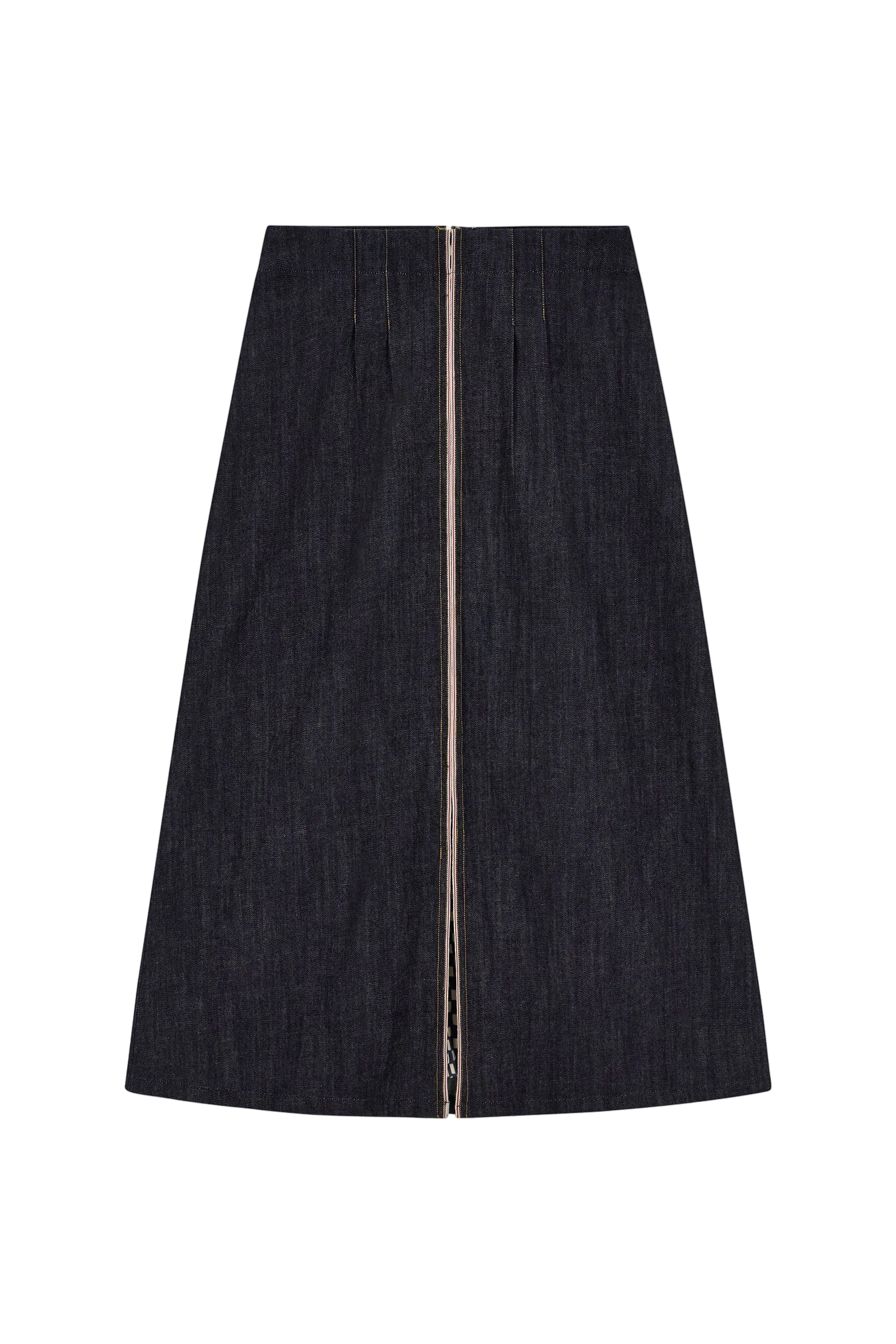 Cotton denim A-line skirt - Blue