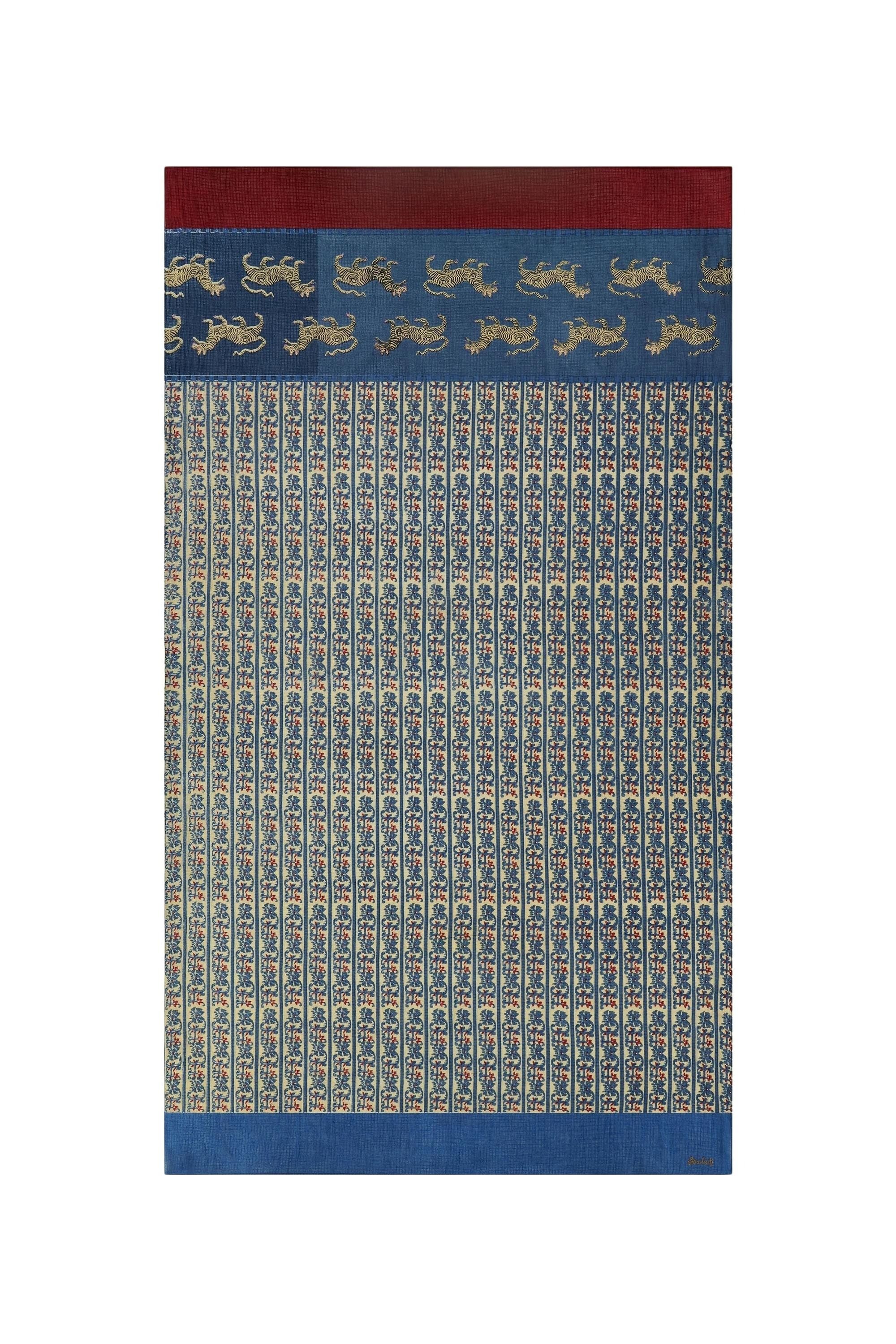 Kotadoria Dragon Tiger cotton shawl – Neutral