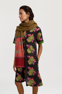 RECO PRIX : 98 // Kotadoria Shawl 100X200Cm Dragon Tiger Green Gold