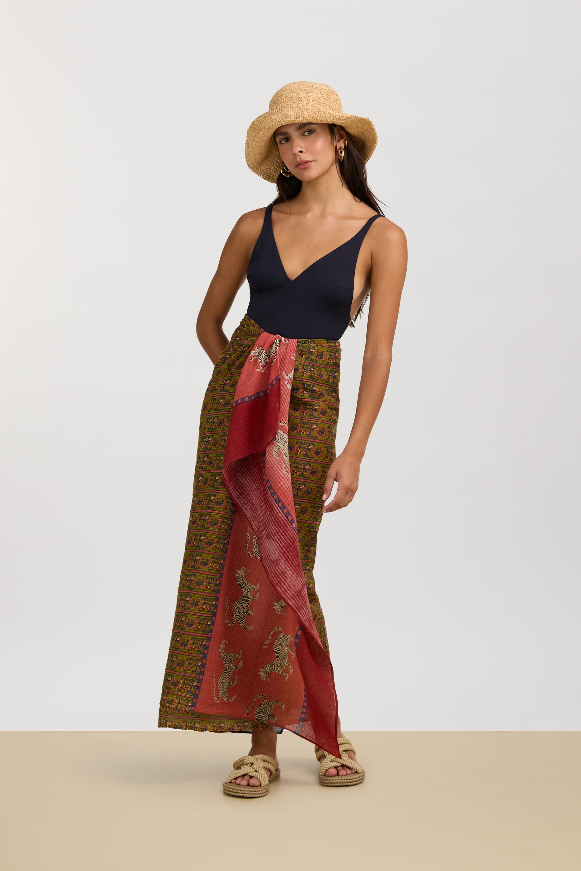 RECO PRIX : 98 // Kotadoria Shawl 100X200Cm Dragon Tiger Green Gold