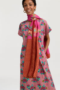 RECO PRIX : 168 // Silk Shawl 100X200Cm Dandelion Fuxia
