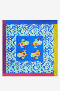 RECO PRIX : 126 // Foulard Silk 100X100Cm Dragon Cloud Aqua