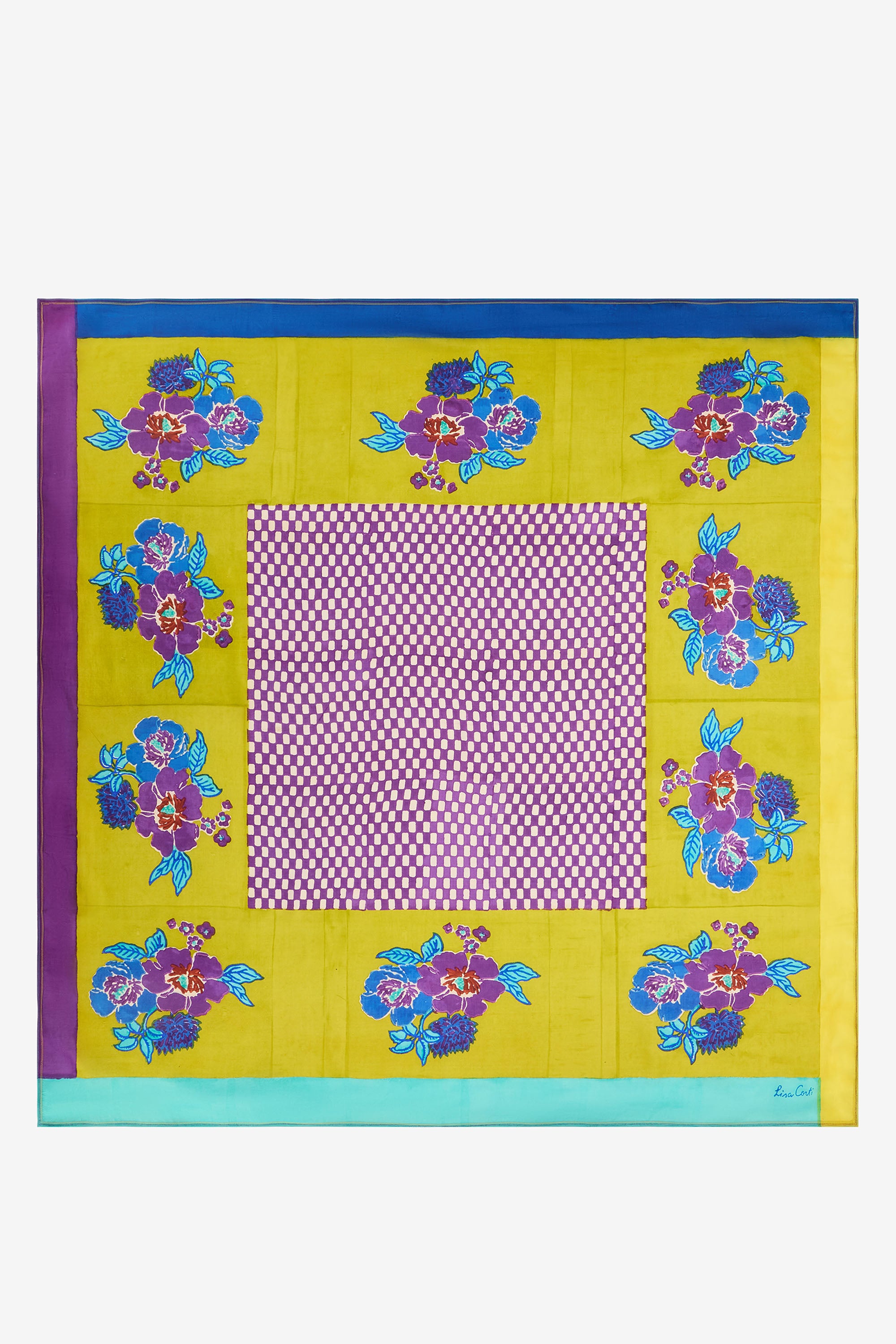 RECO PRIX : 126 // Foulard Silk 100X100Cm Dandelion Green Gold
