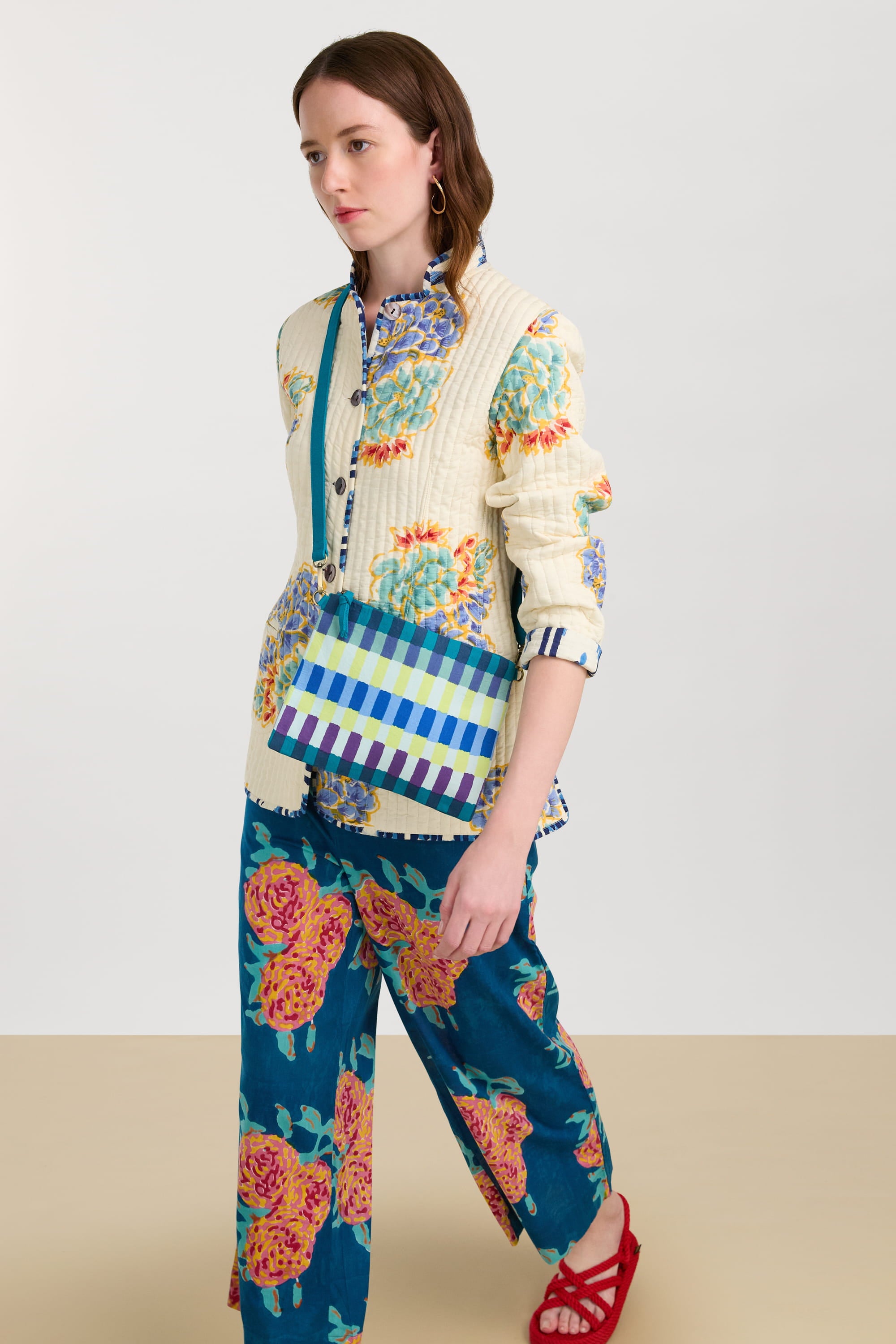 RECO PRIX : 91 // Greta Bag Kusama Check Dark Teal