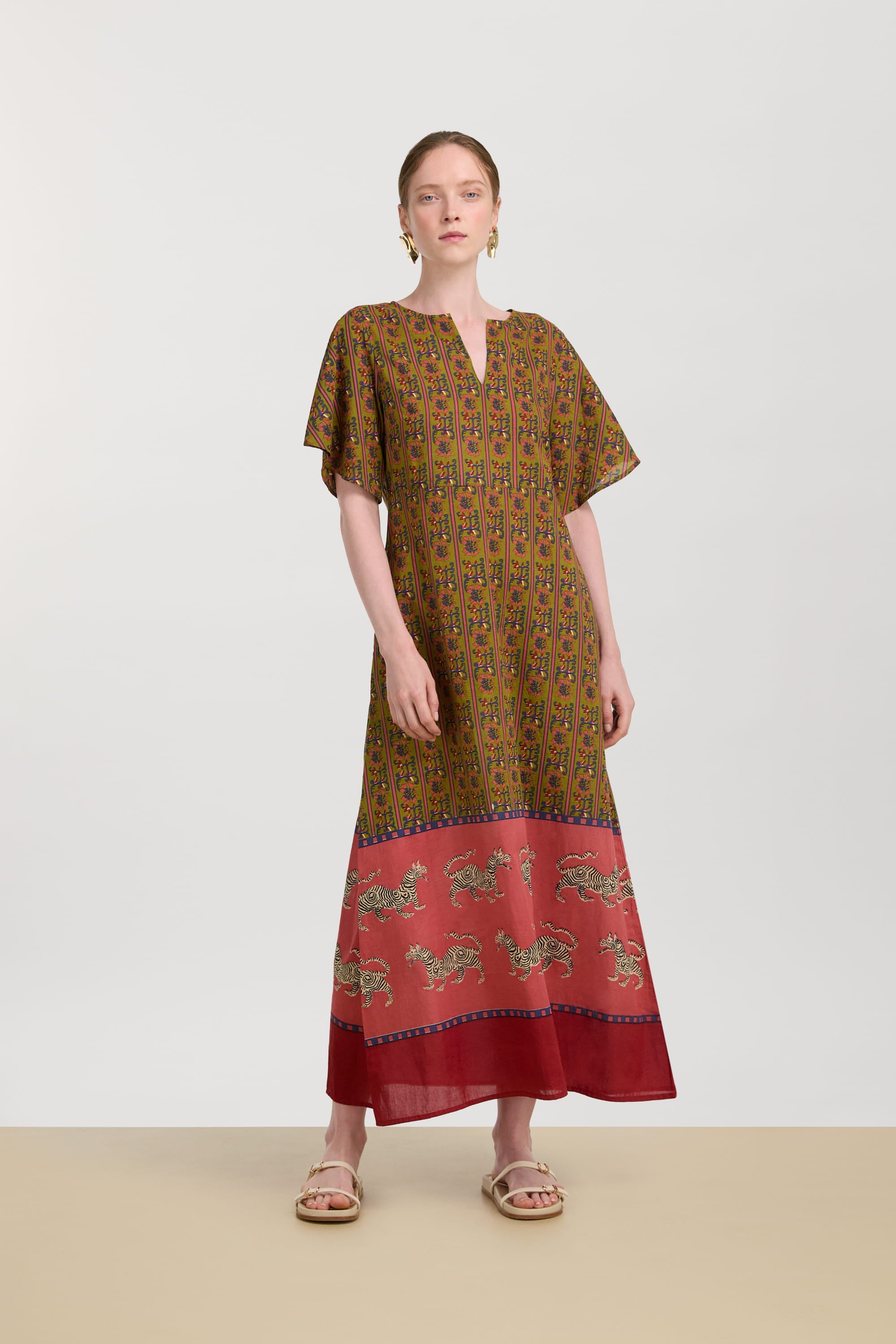 RECO PRIX : 186 // Guava Kaftan Dragon Tiger Green Gold