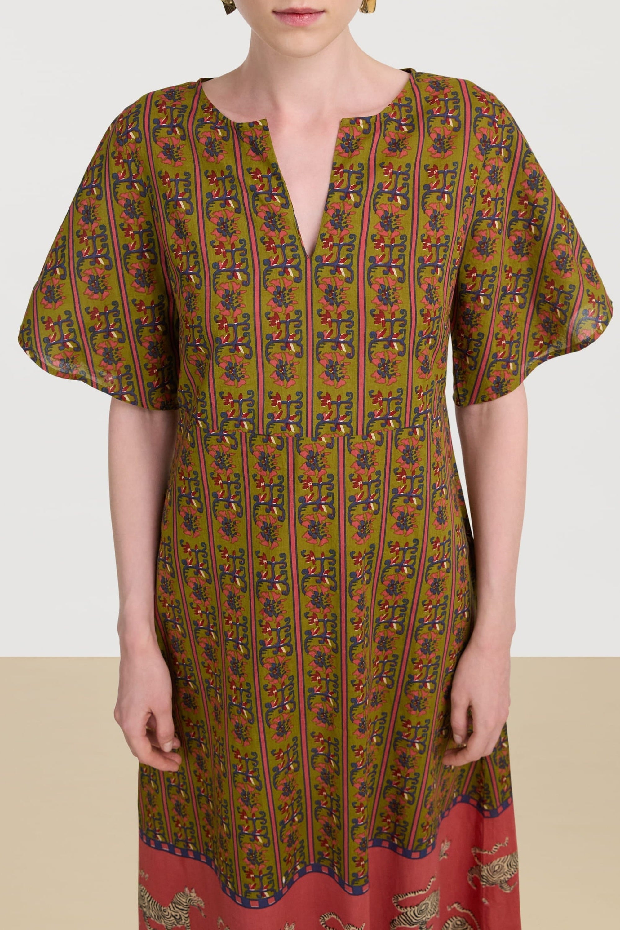 Guava cotton kaftan - Green