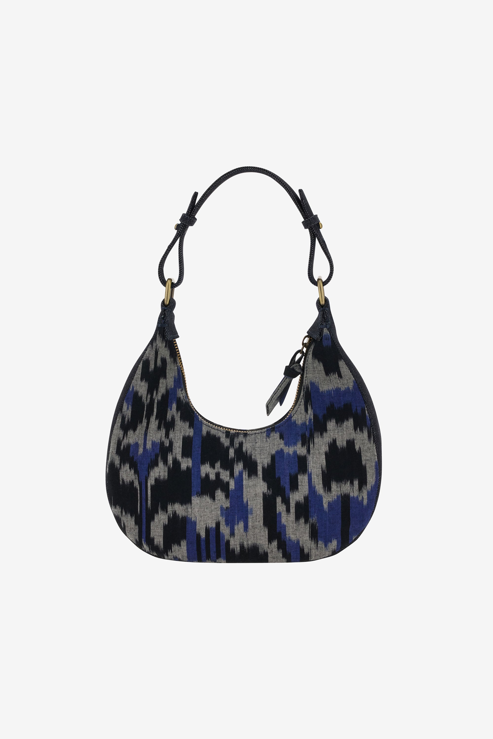 RECO PRIX : 117 // Halfmoon Bag Kasuri Damask Ivory Black