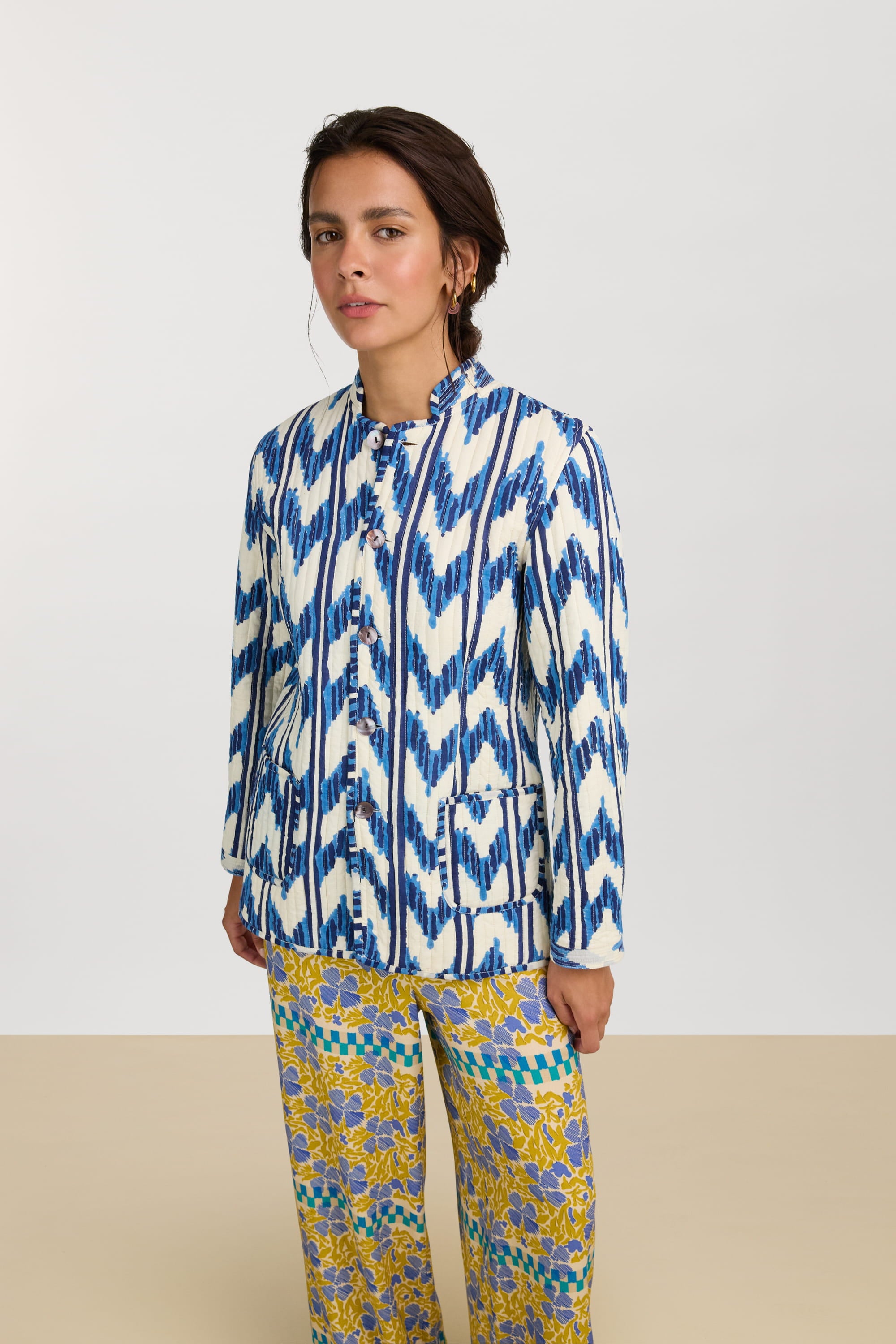 RECO PRIX : 273 // Jhodpuri Jacket Ikat Arrow Blue