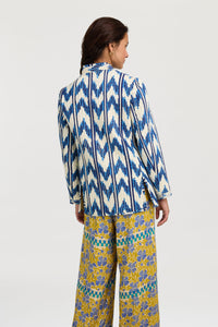 RECO PRIX : 273 // Jhodpuri Jacket Ikat Arrow Blue