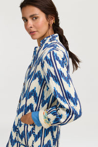 RECO PRIX : 273 // Jhodpuri Jacket Ikat Arrow Blue