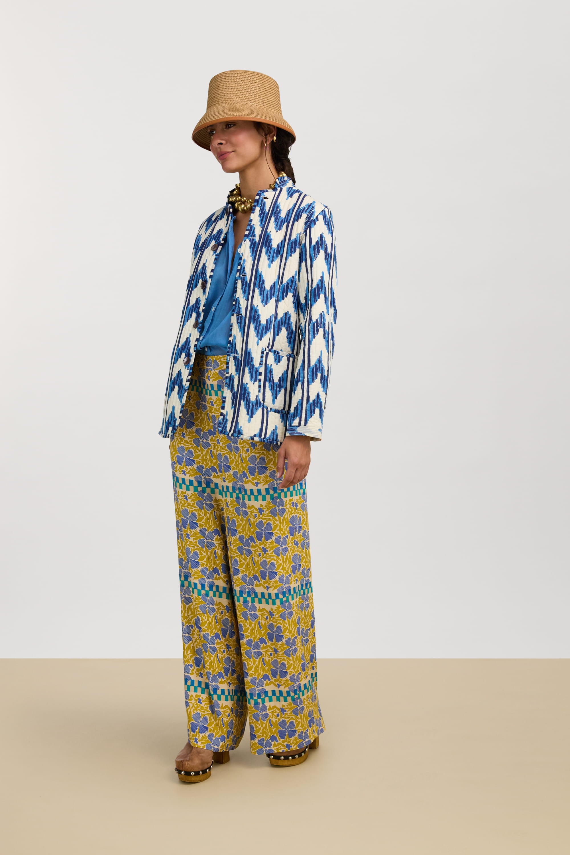 RECO PRIX : 273 // Jhodpuri Jacket Ikat Arrow Blue