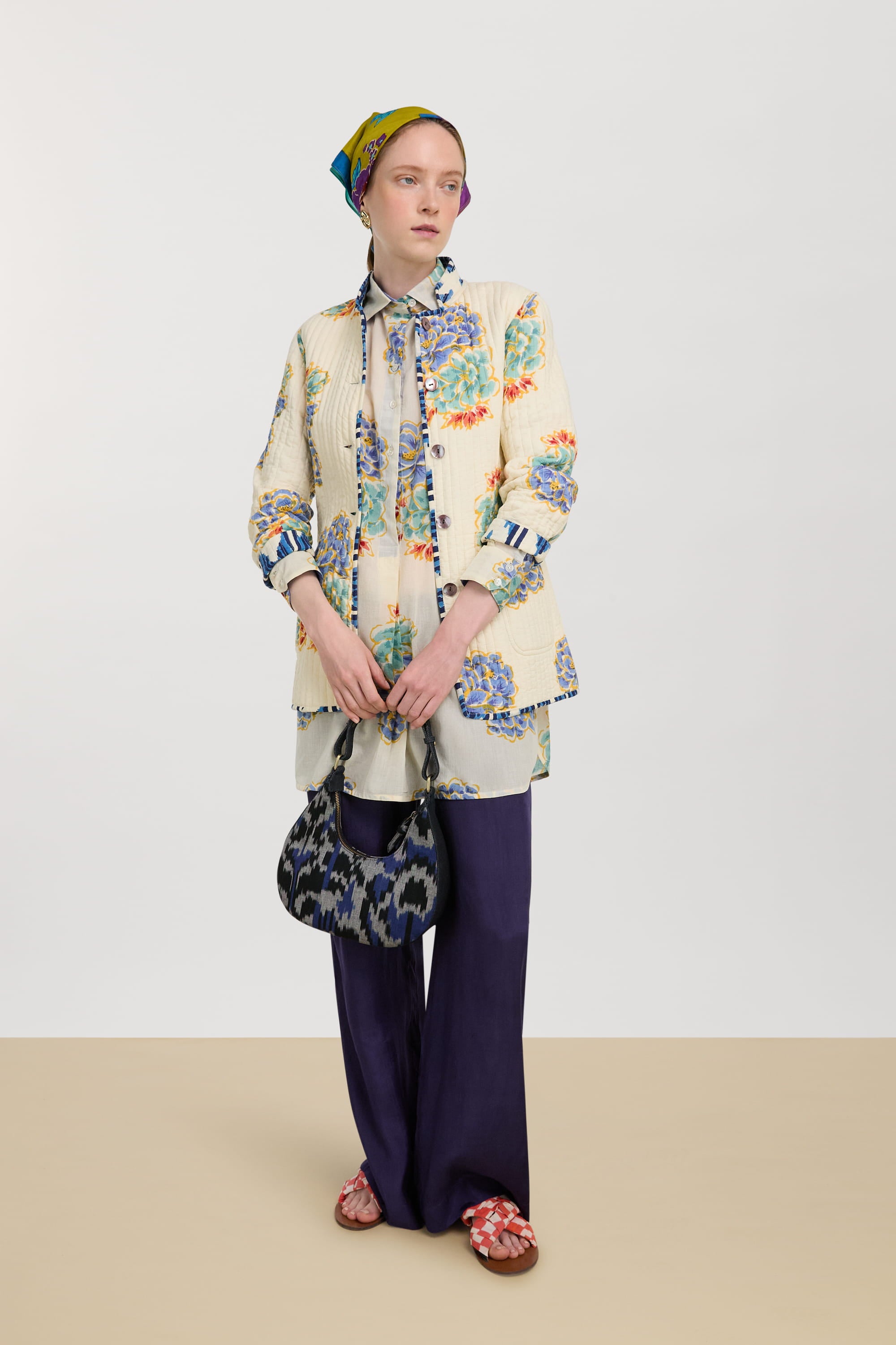RECO PRIX : 273 // Jhodpuri Jacket Ikat Arrow Blue